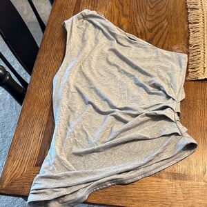 Elegant Gray One-Shoulder Bodysuit